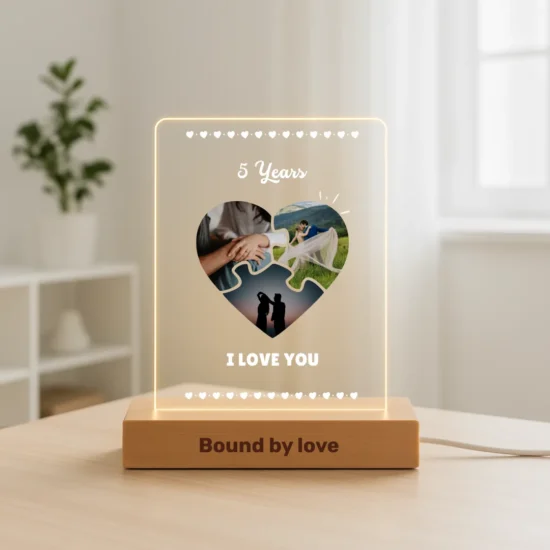 Heart Puzzle Night Light - Unique Gift