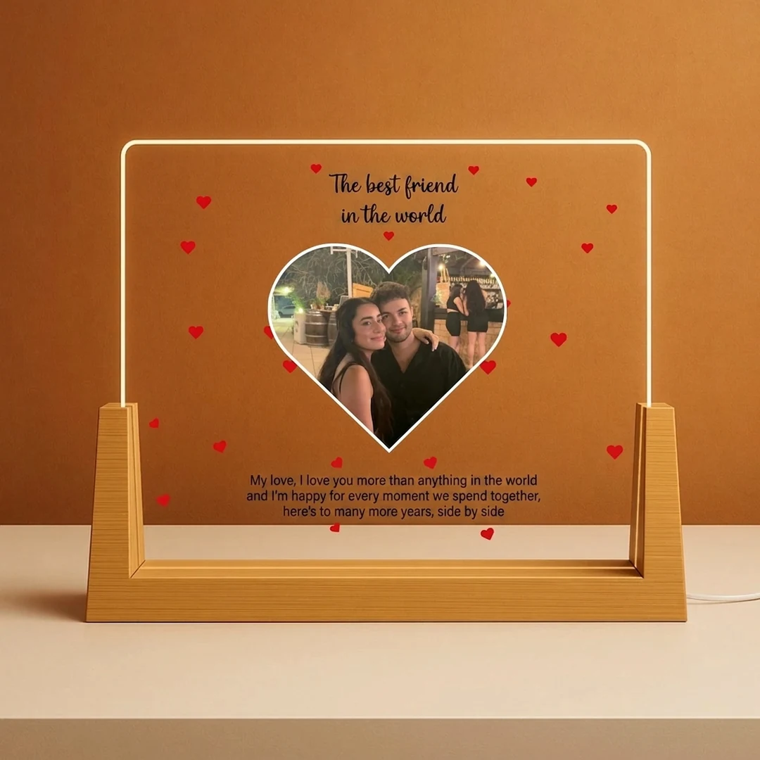 Personalized Photo Gift – Heart-Shaped Romantic Lamp - Image 2