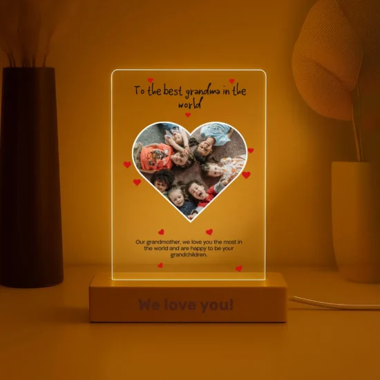 Personalized LED Lamp with Photo - Romantic Heart-Shaped Gift