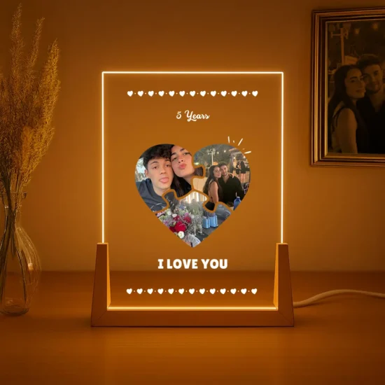 Original Night Light – Heart-Shaped Puzzle Design Lamp, a Unique Gift
