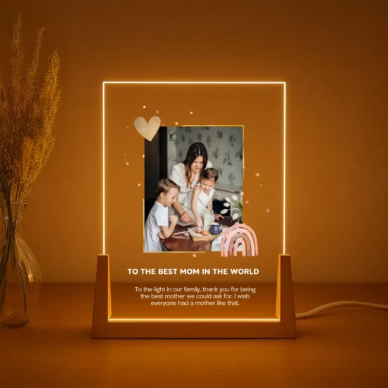 Gift for Mom – Personalized Lamp with Photo and Dedication