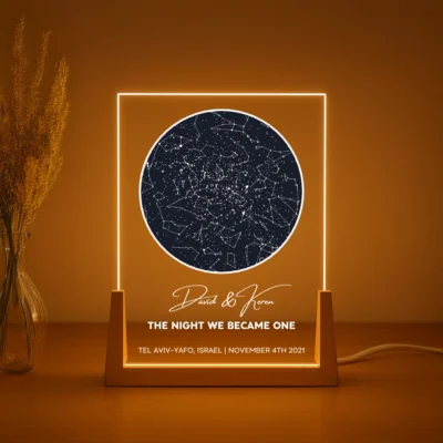 Personalized Star Map Lamp - Romantic Portrait Design with Photo
