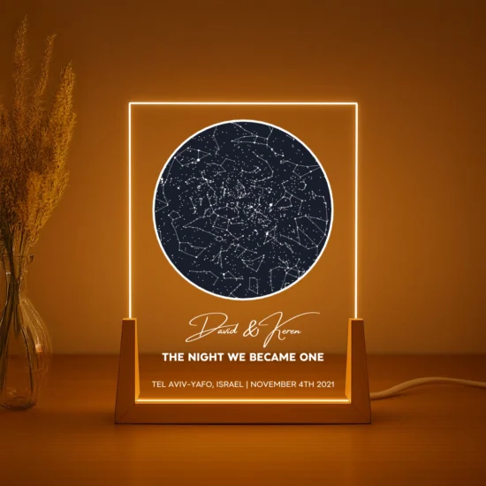 Personalized Star Map Lamp - Romantic Portrait Design with Photo