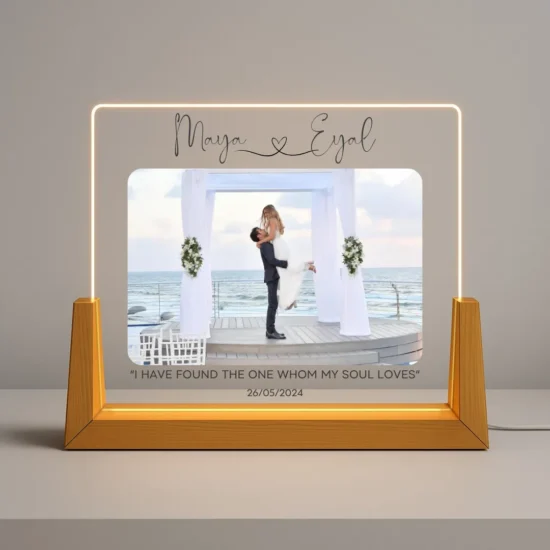 Personalized Romantic Lamp with Photo, Names, Date & Dedication