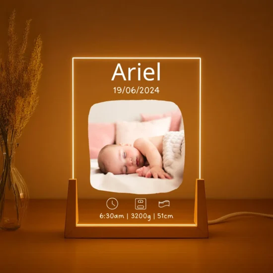Personalized Baby Birth Certificate Lamp - Custom Keepsake Gift