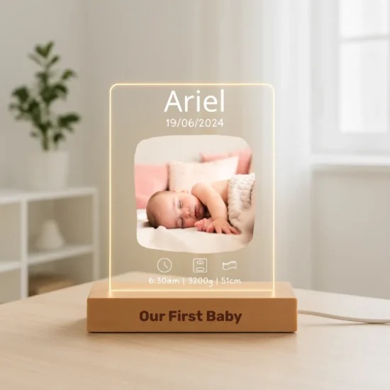 Personalized Photo Gift – Birth Certificate Lamp