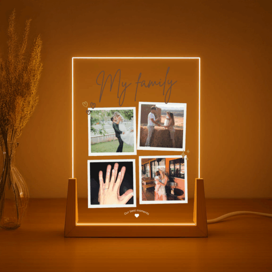 Family Night Light with 4 Photos
