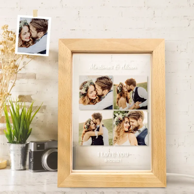 Personalized "I Love You" Framed Image with Date - Image 4