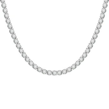 Tennis Necklace with Zircons — Silver Stainless Steel