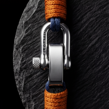Horseshoe Shackle Nautical Rope Bracelet — Blue
