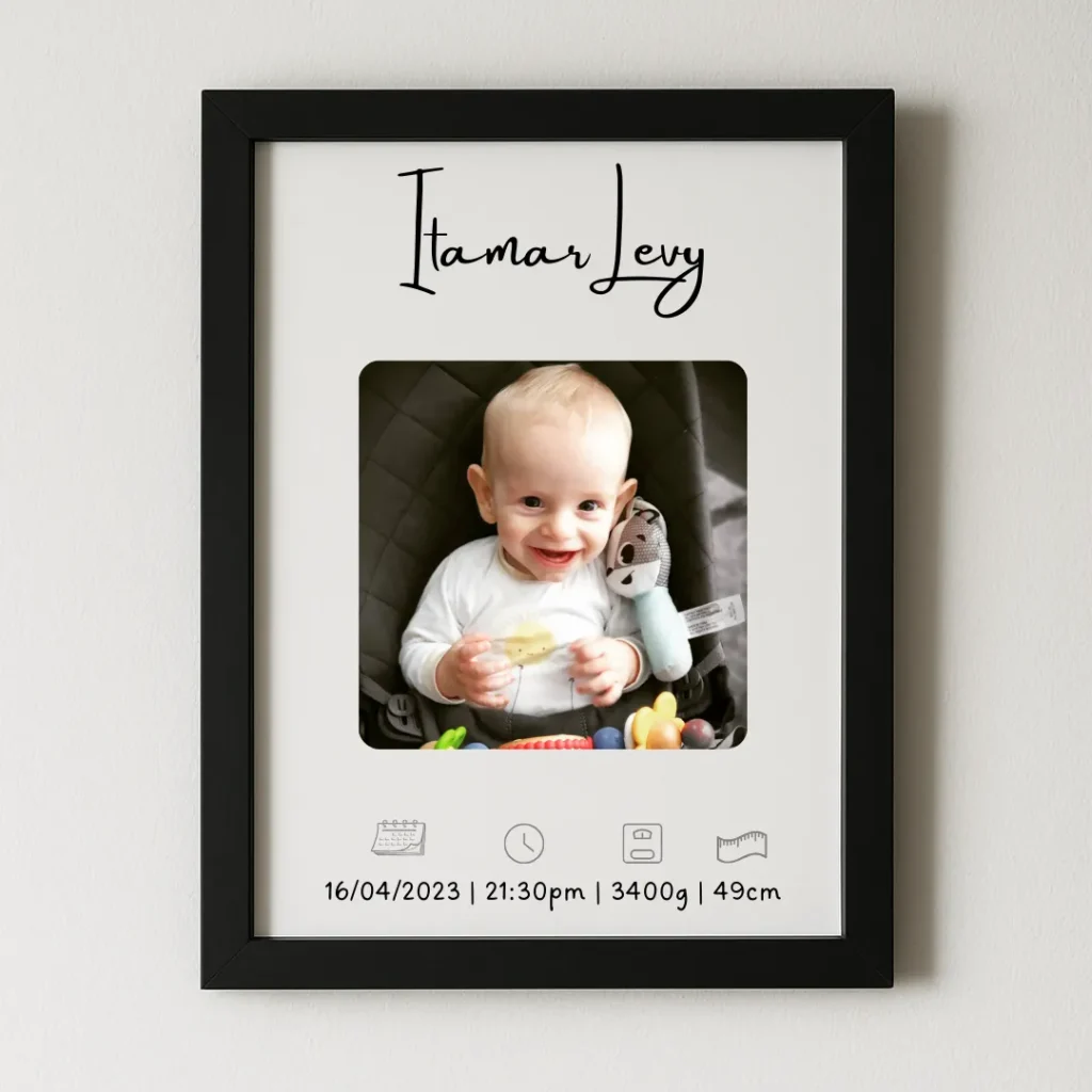Luxury Framed Baby Birth Certificate with Photo