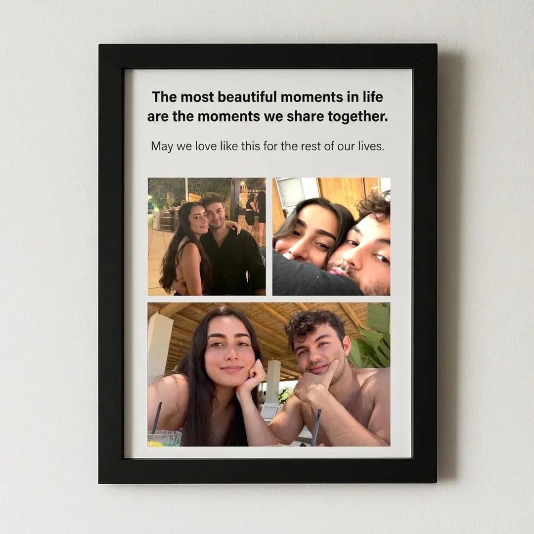 Couple's Photo Collage with Personal Text - Image 4