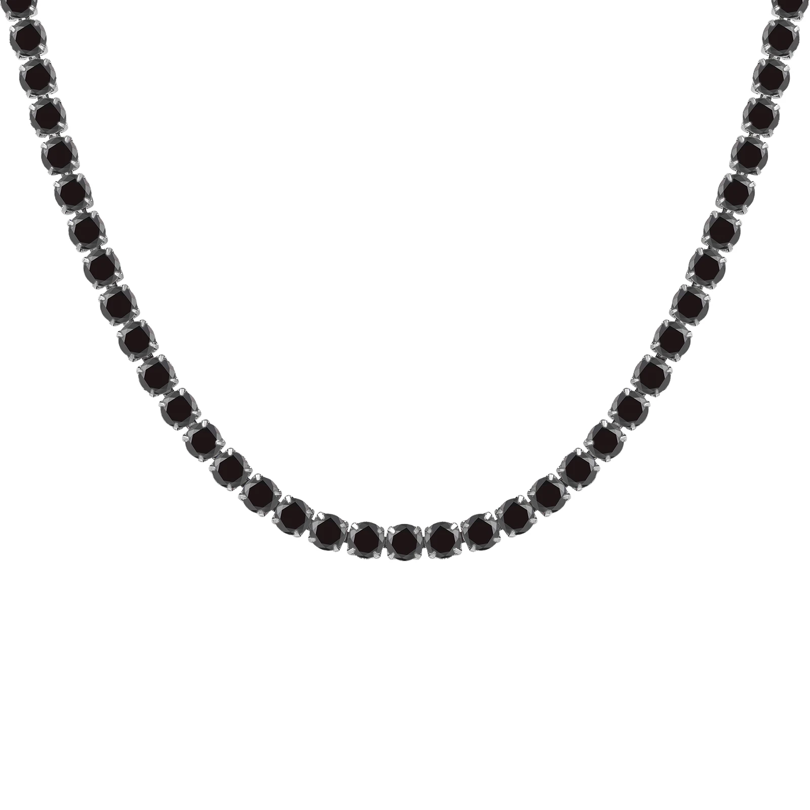 Collar Tennis con Circonitas — Acero Inoxidable Negro