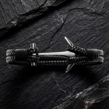 Double-Braided Anchor Clasp Braided Leather Bracelet