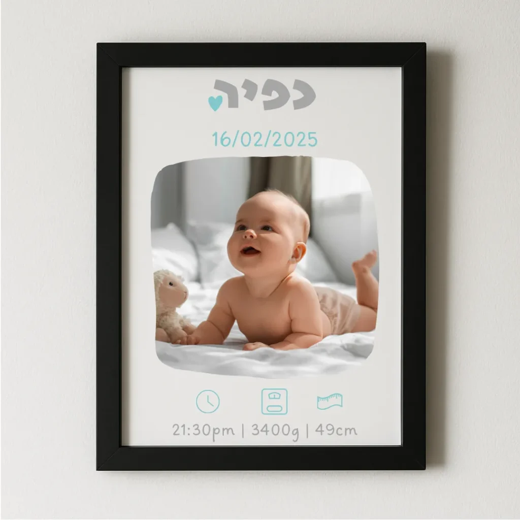 Luxury Framed Baby Birth Certificate with Photo
