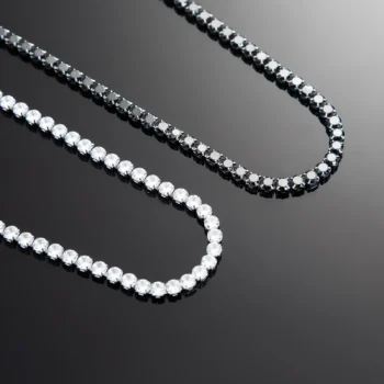 Tennis Necklace with Zircons — Black Stainless Steel
