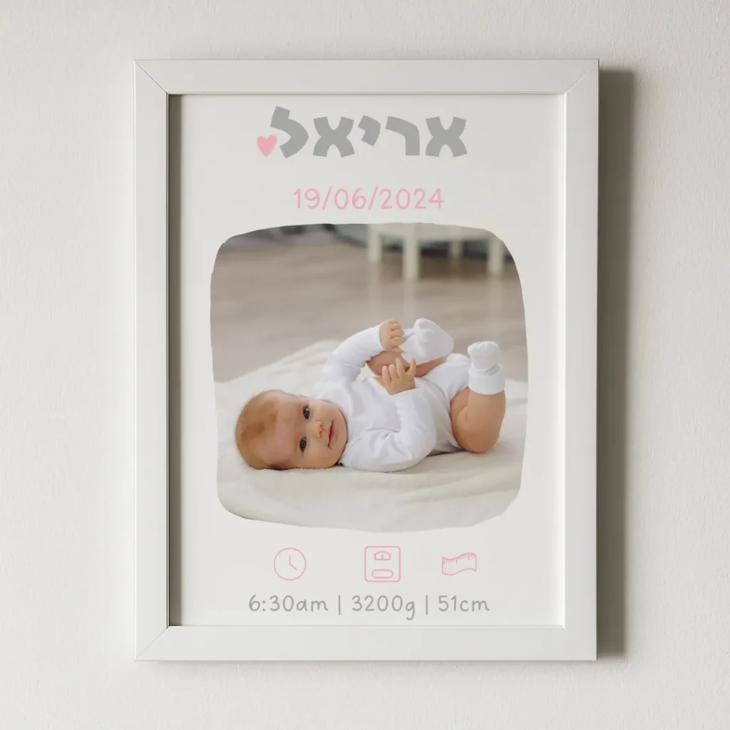 Luxury Framed Baby Birth Certificate with Photo