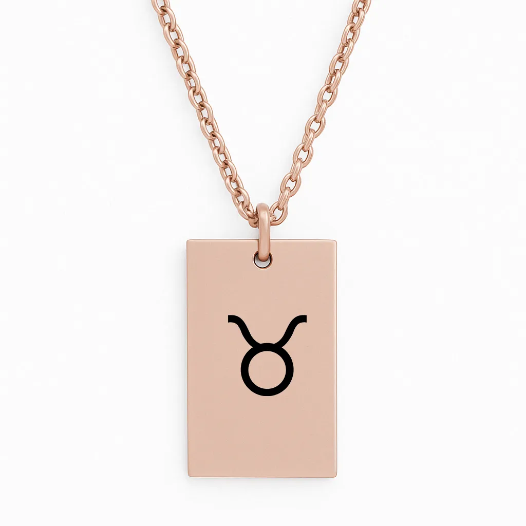 Luxury Stainless Steel Bar Necklace with Your Zodiac Sign