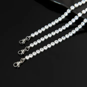 Men's Tennis Bracelet with Zircons — Silver