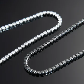 Tennis Necklace with Zircons — Black Stainless Steel