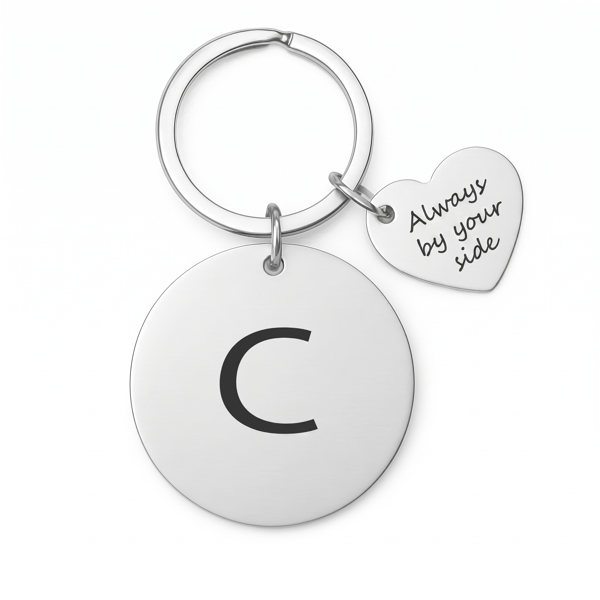 Breloc cu Literă Inițială + Dedicație Charm Inimă