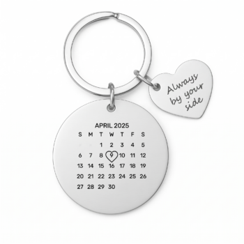 Keychain Engraved with Your Special Date & Heart Dedication