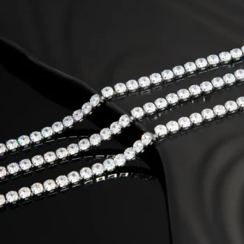 Men's Tennis Bracelet with Zircons — Silver