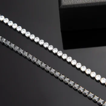 Tennis Necklace with Zircons — Black Stainless Steel