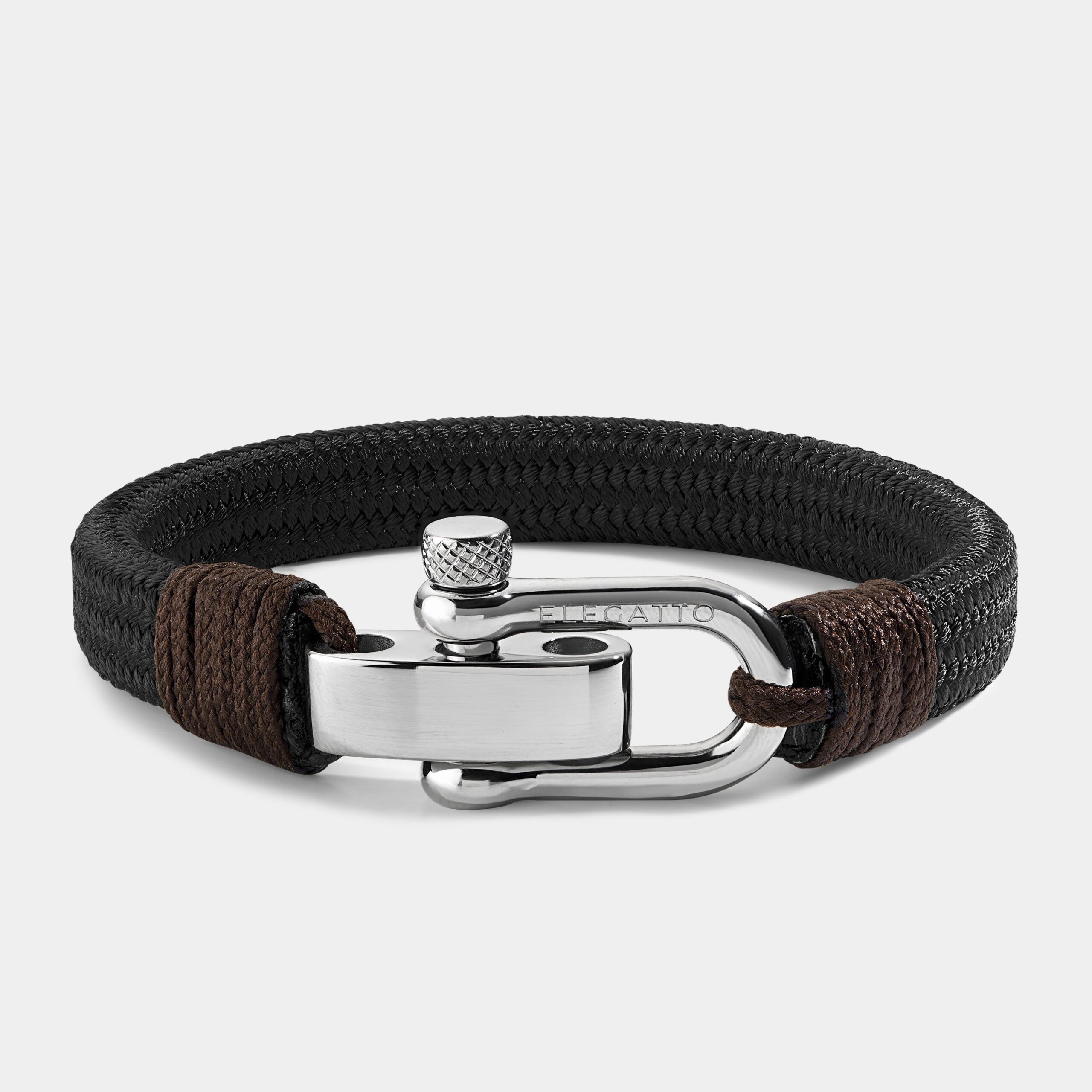 Shackle Clasp Nautical Rope Bracelet — Orange - Image 3