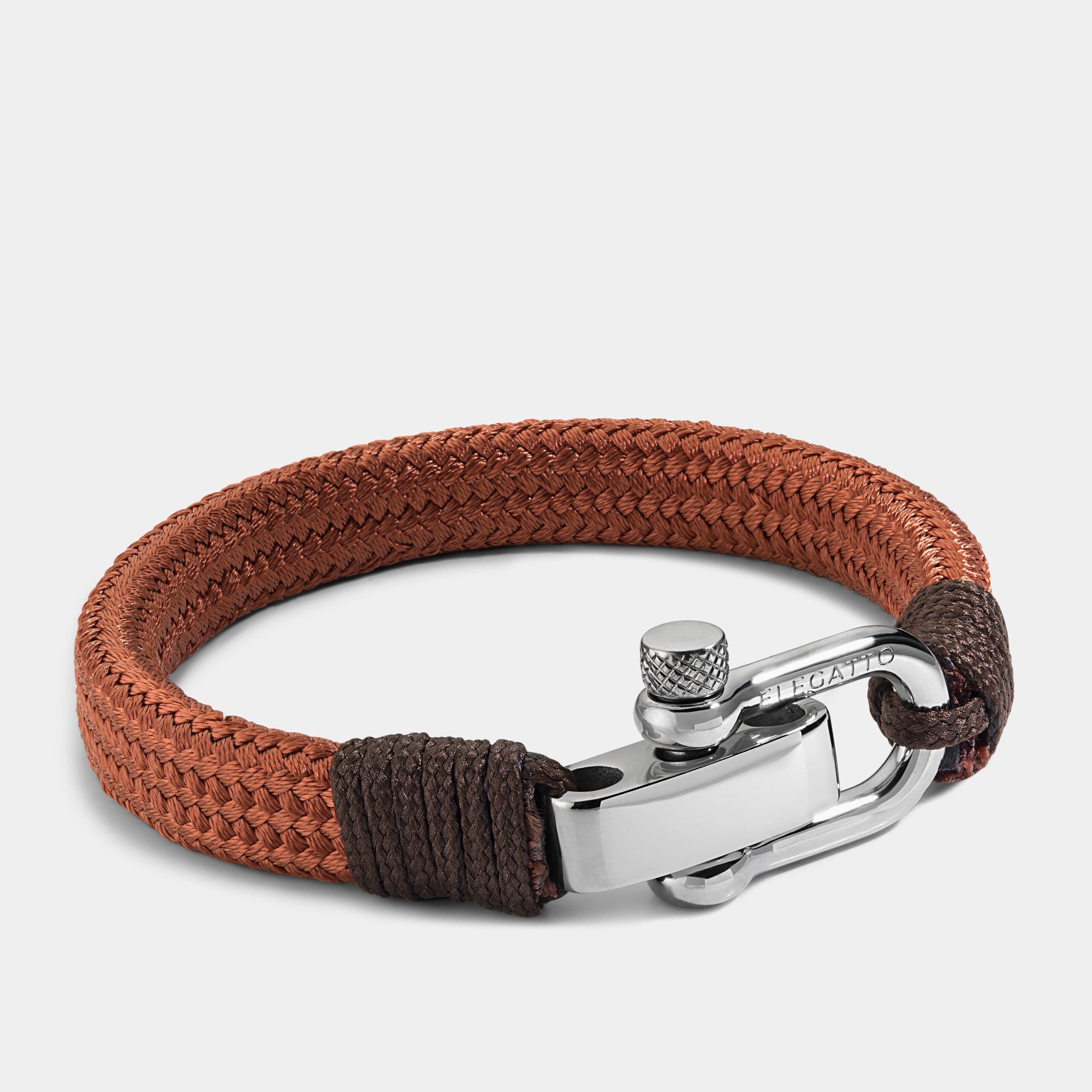 Shackle Clasp Nautical Rope Bracelet — Orange - Image 2