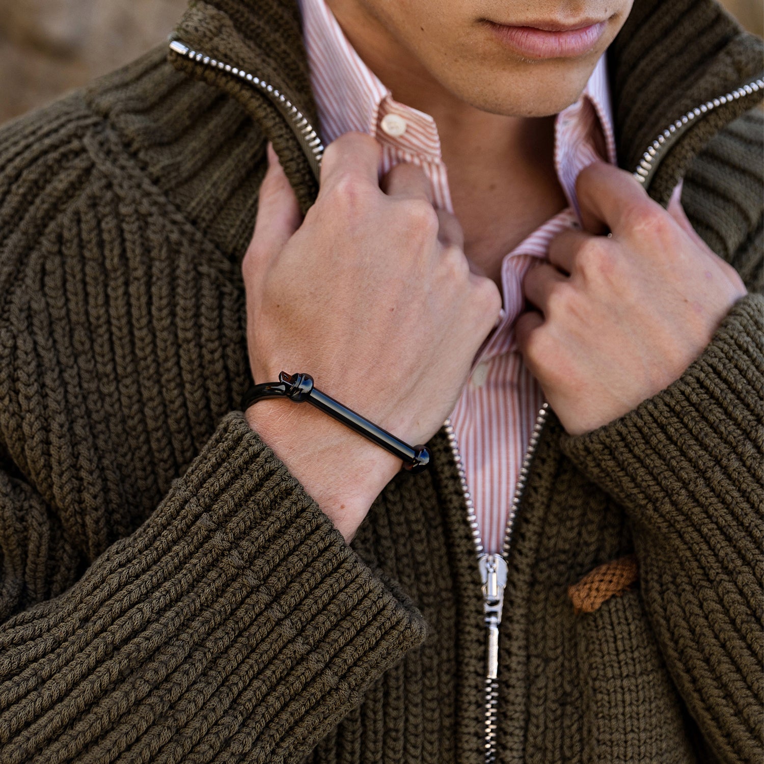 Steel Bangle — Black - immagine 3