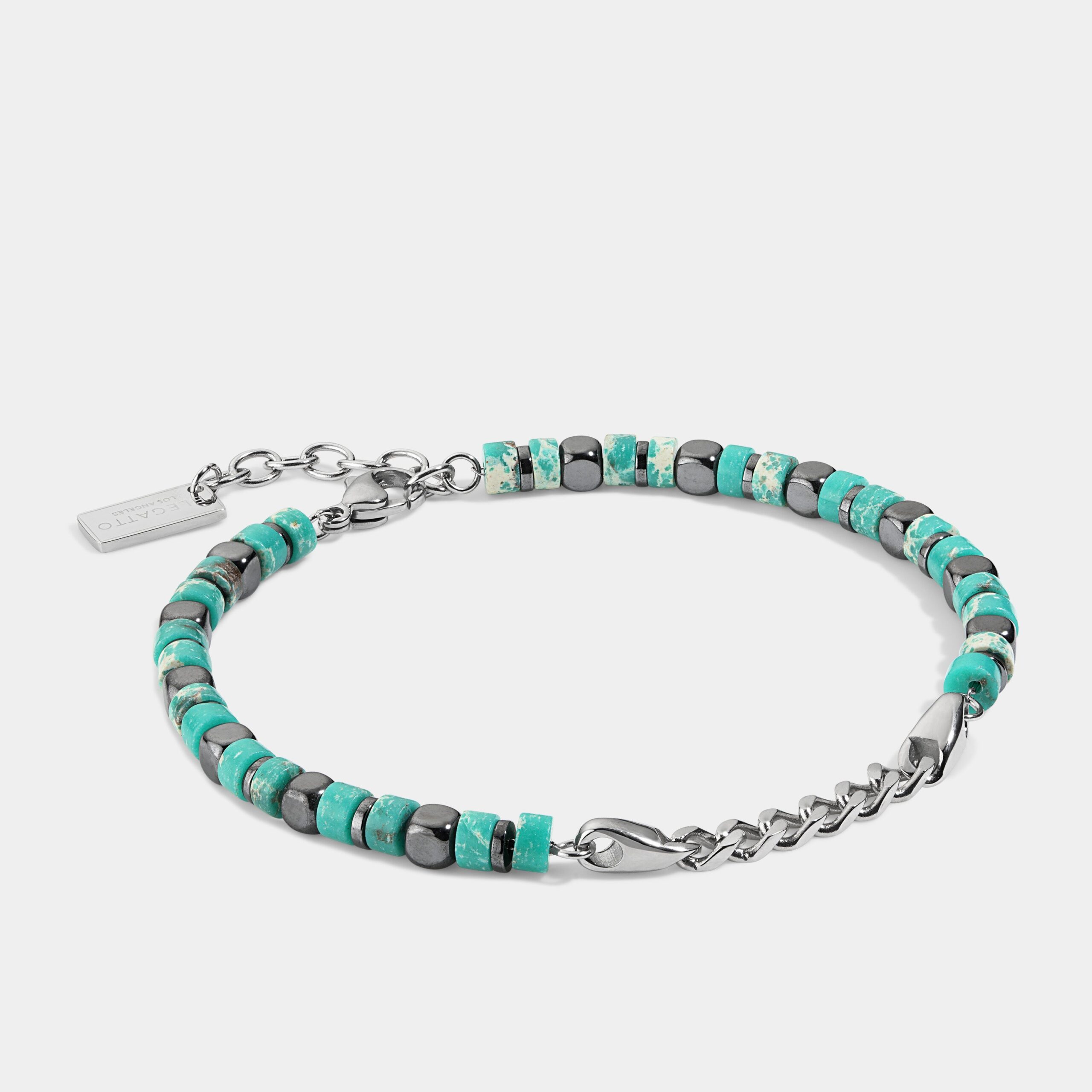 Teal Stone Chain Bracelet - immagine 2