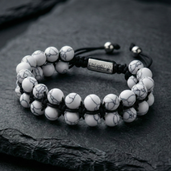 Double Row Howlite Beaded Bracelet