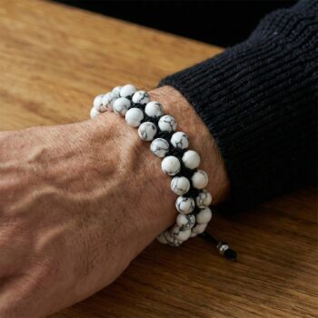 Double Row Howlite Beaded Bracelet