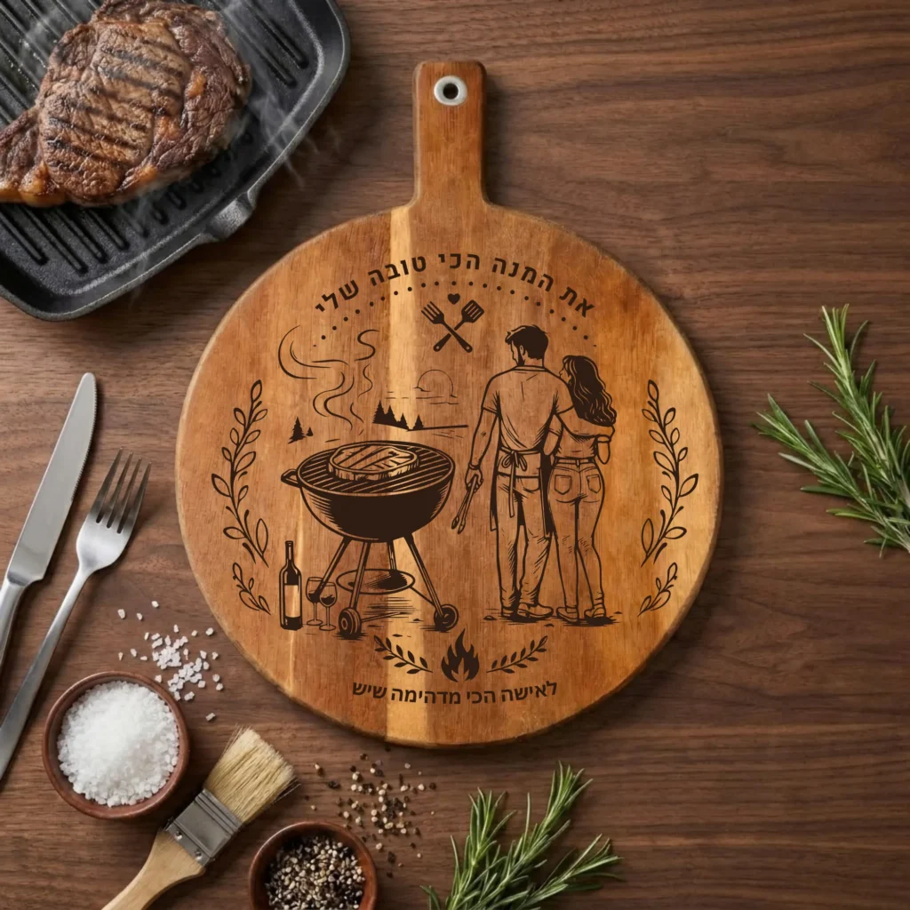 Personalized BBQ Cutting Board with Grill Engraving