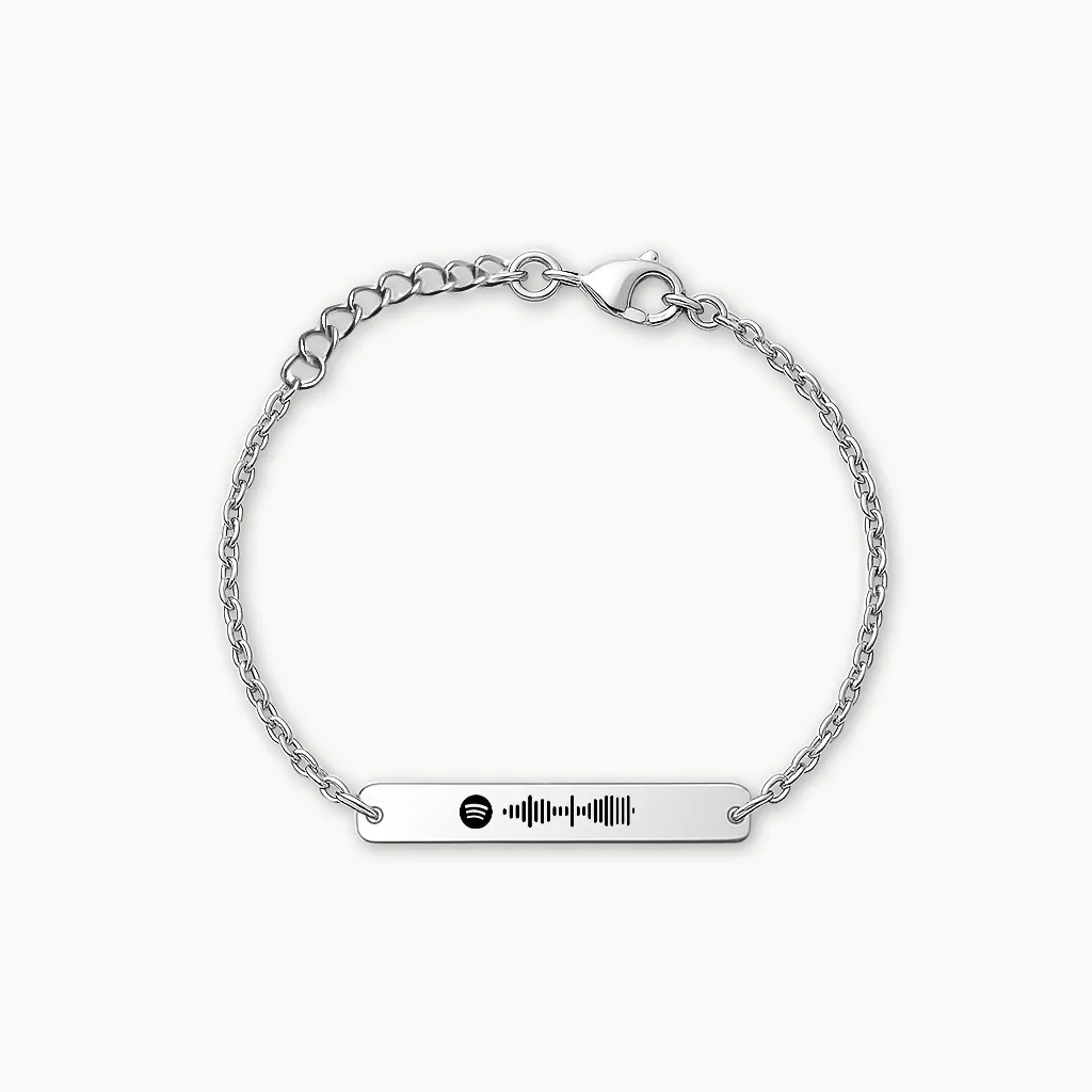 Luxury Engraved Bracelet for Women, Jewelry with Spotify Song Engraving