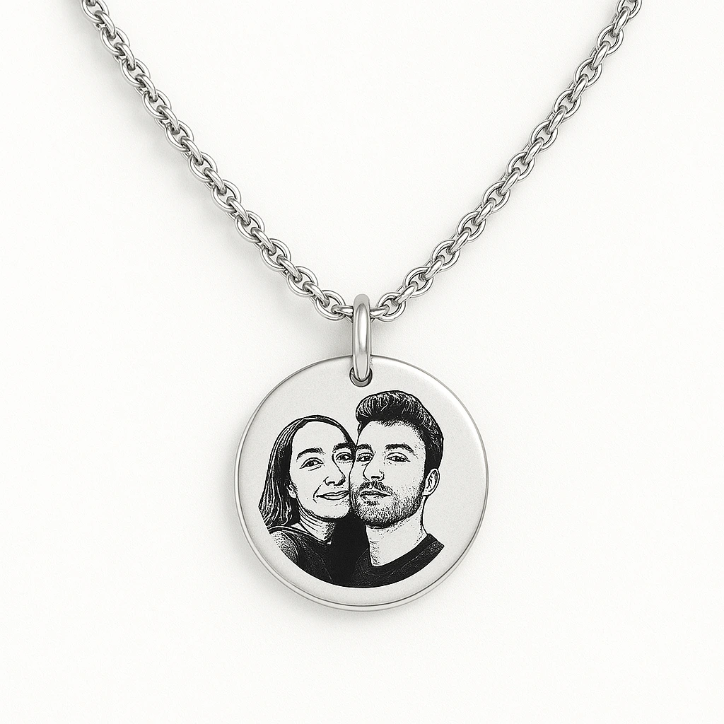 Engraved Photo Necklace — A Moving Keepsake