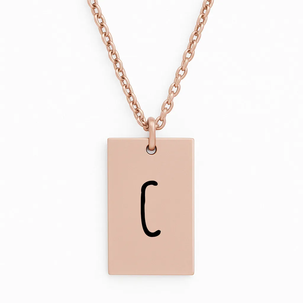 Luxury Stainless Steel Bar Necklace with Initial Engraving – Bild 2