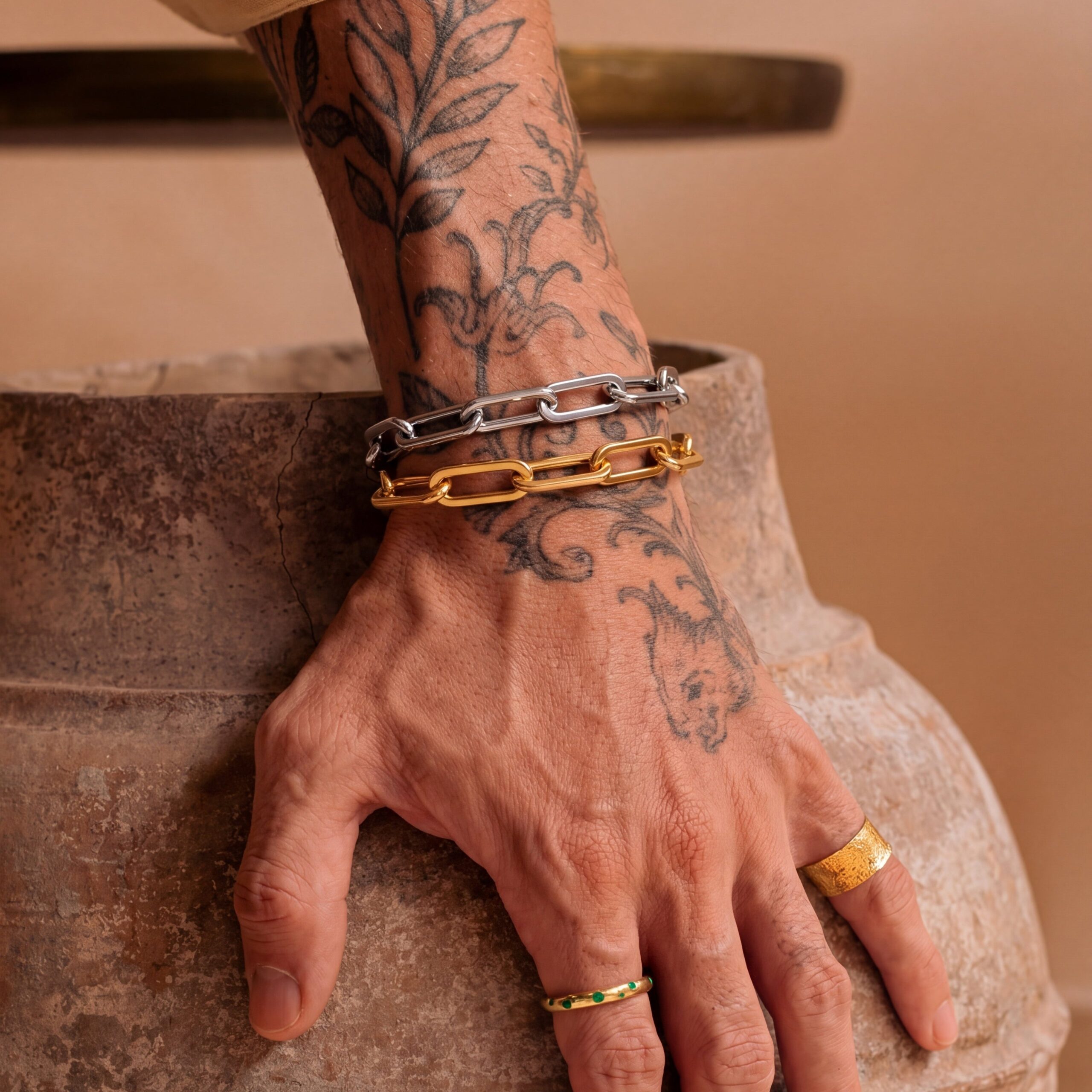 Lobster Clasp Paperclip Chain Bracelet — Silver - Image 4