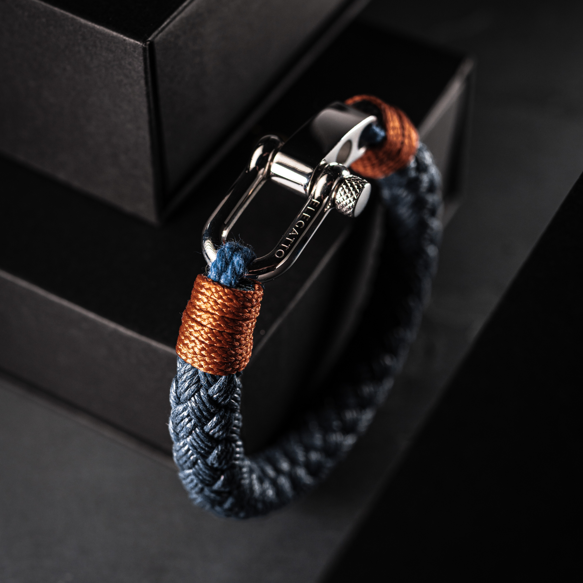 Horseshoe Shackle Nautical Rope Bracelet — Blue – Bild 3