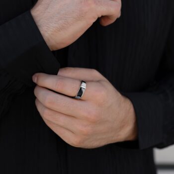 Stainless Steel Signet Ring — Silver