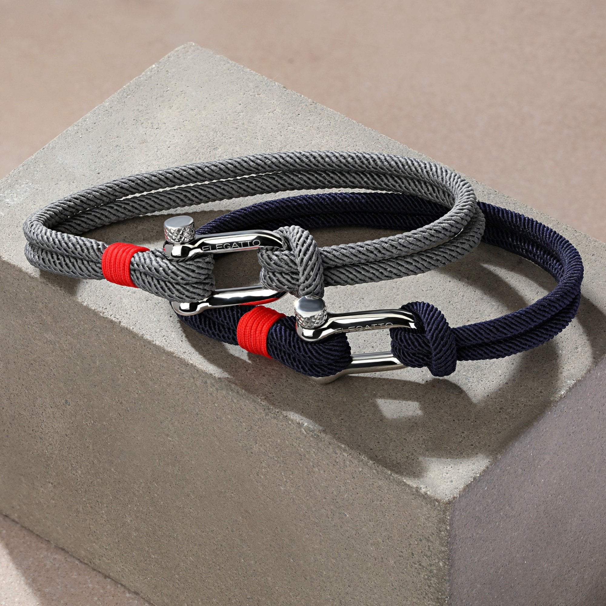 Screw Shackle Nautical Rope Bracelet — Gray - Image 3