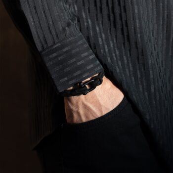 Waterproof Screw Shackle Nautical Rope Bracelet — Black