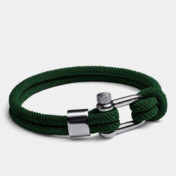 Screw Shackle Nautical Rope Bracelet — Green