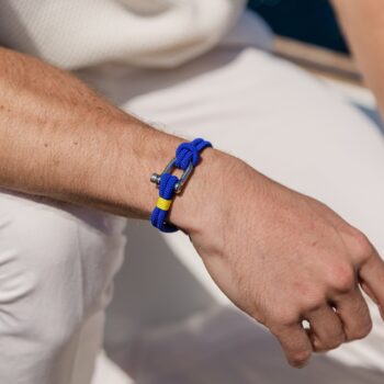 Screw Shackle Nautical Rope Bracelet — Blue