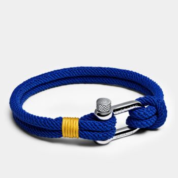 Screw Shackle Nautical Rope Bracelet — Blue