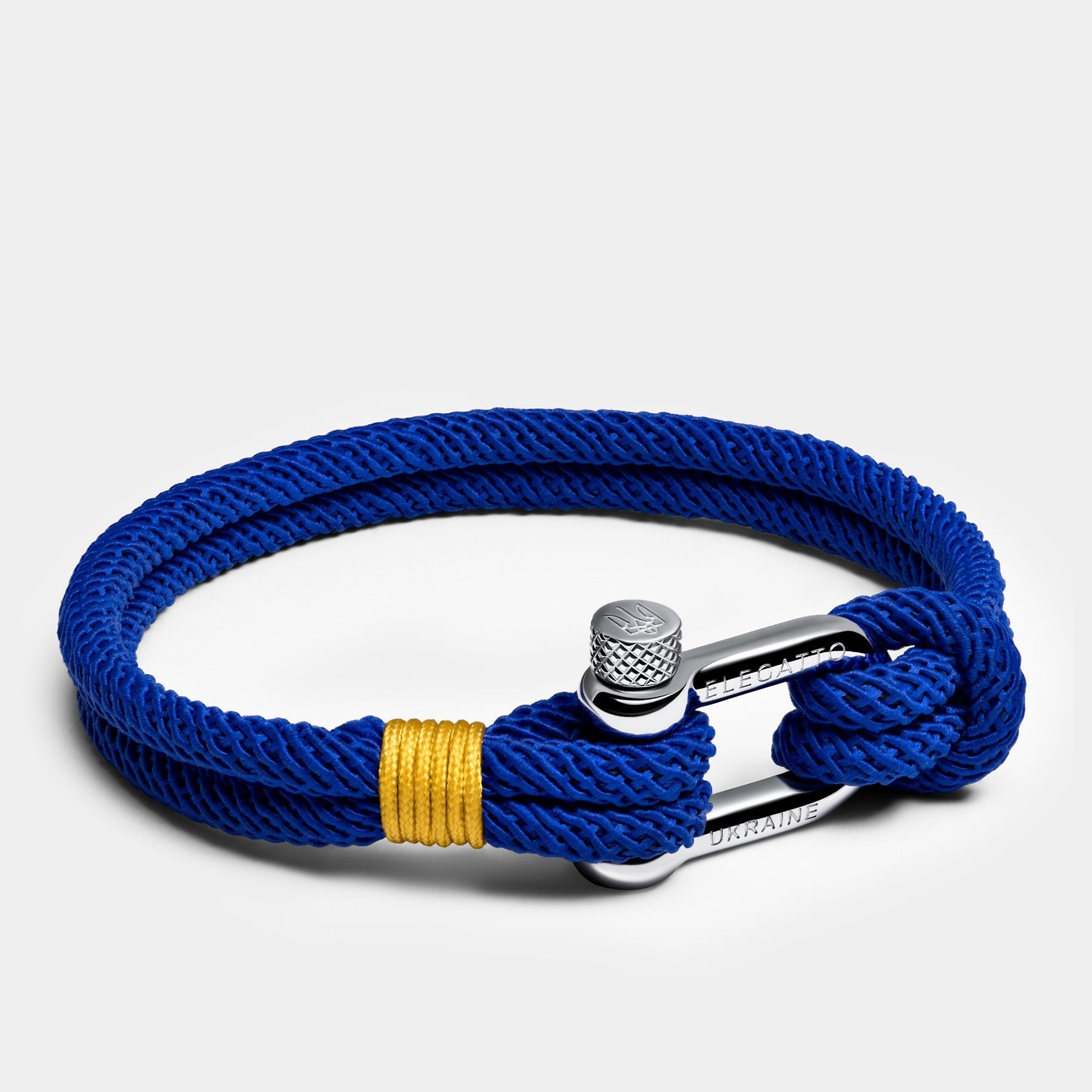 Screw Shackle Nautical Rope Bracelet — Blue - obrazek 2