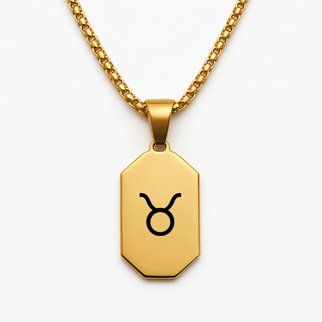 Luxury Stainless Steel Bar Necklace with Your Zodiac Sign