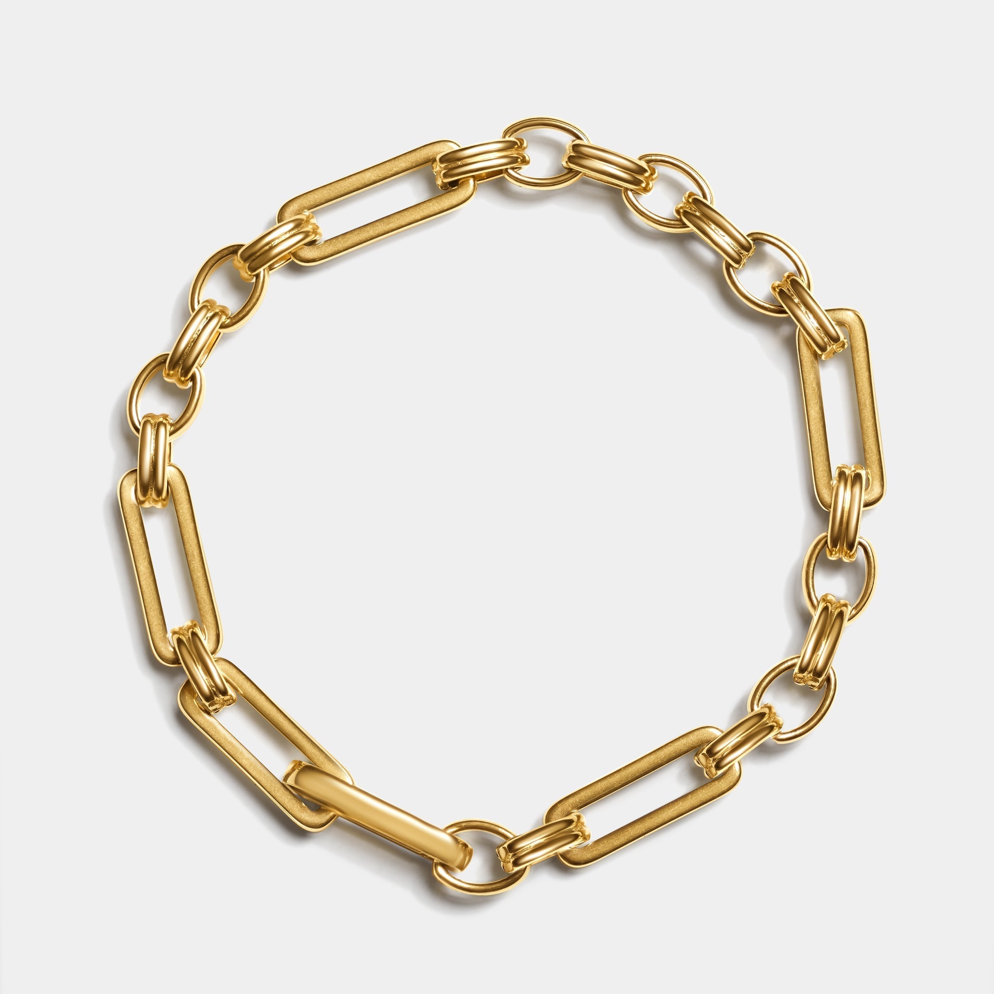 Hinge Clasp Paperclip Chain Bracelet — Gold - Imagen 2