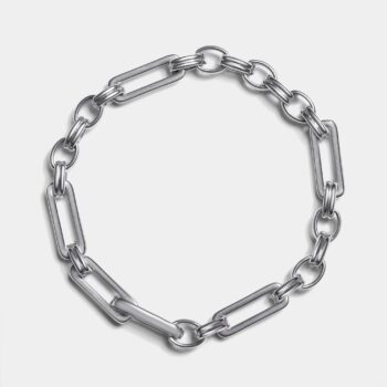 Hinge Clasp Paperclip Chain Bracelet — Silver